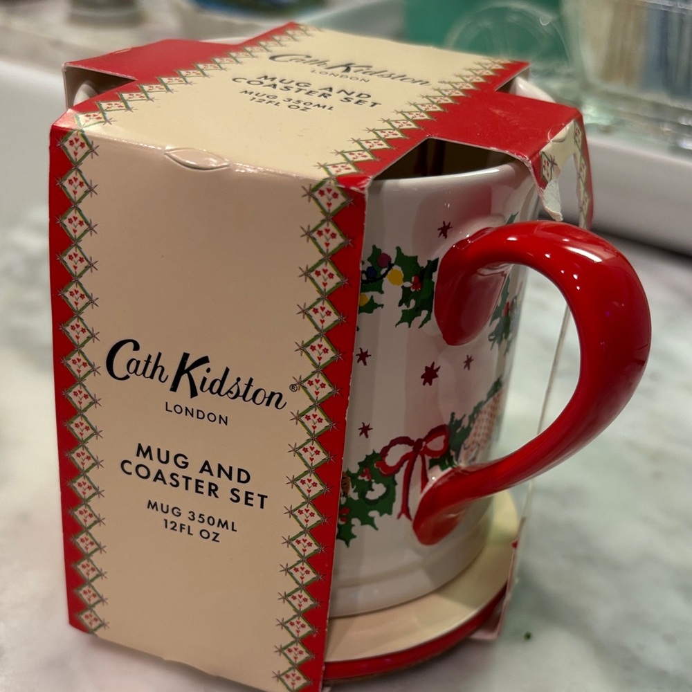 Cath Kidston Red and Green Festive Mug Set